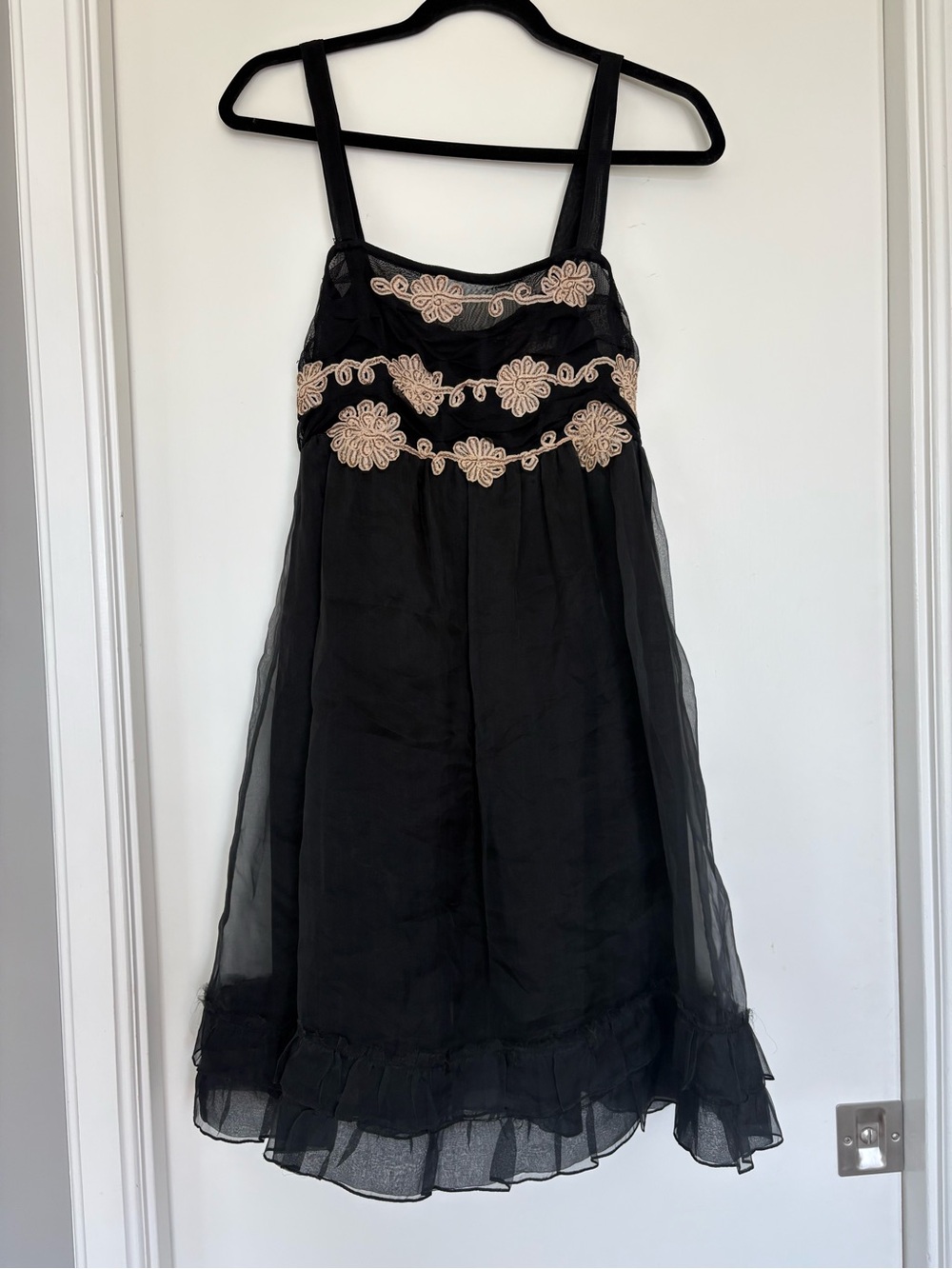Vintage Anthropologie Zehavale “Black Dahlia” Tulle Silk-Blend Dress